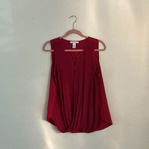White House Black Market Red Sleeveless Blouse
